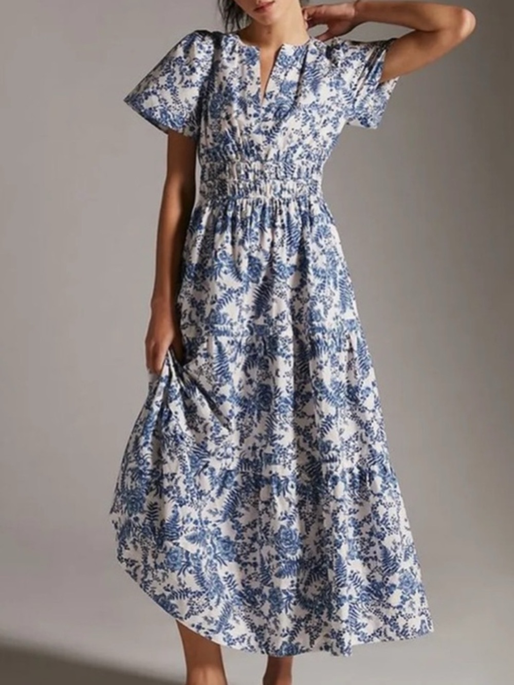 Anthropologie Somerset Dress - Blue floral maxi